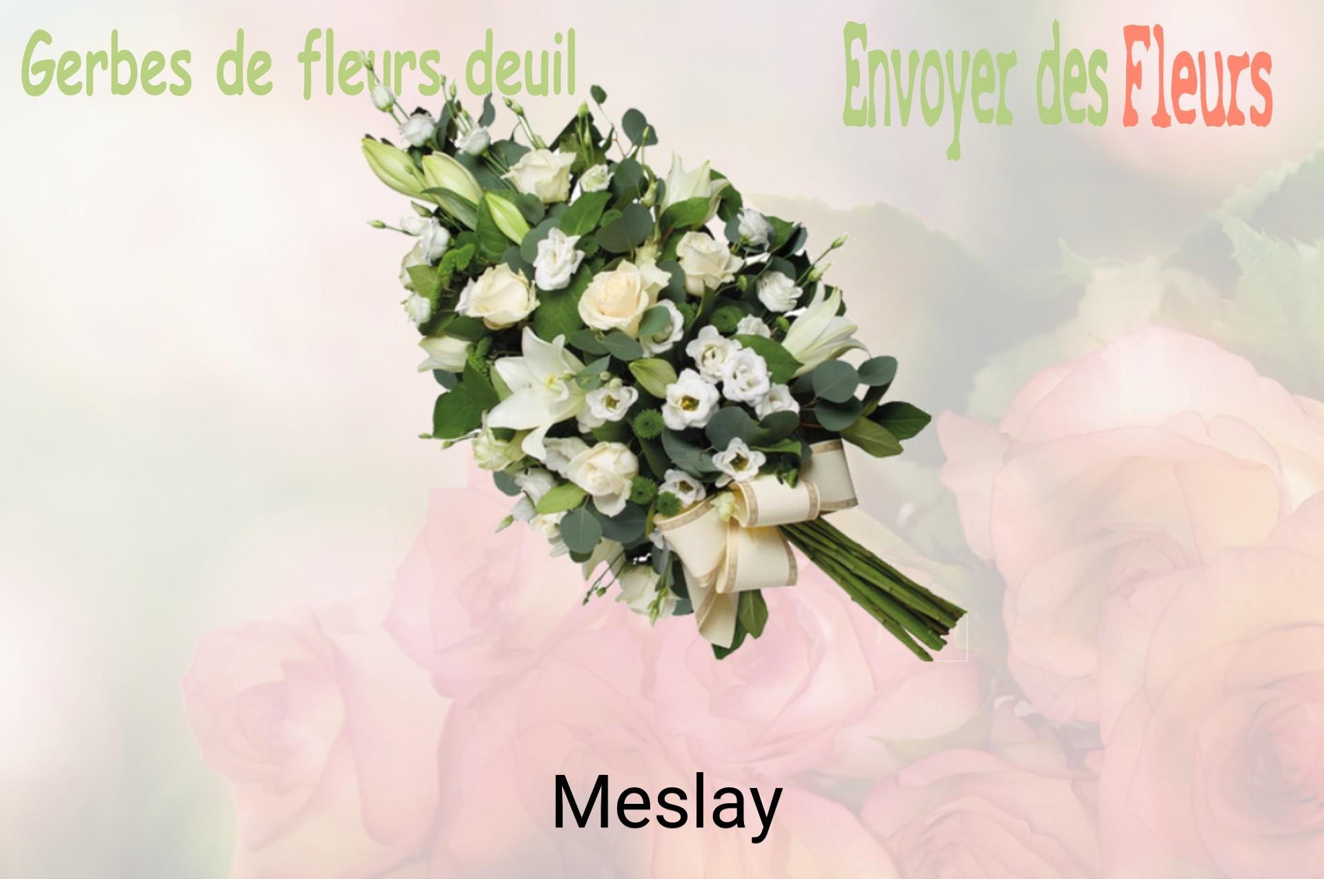 Gerbe de fleurs de deuil livrée à Meslay